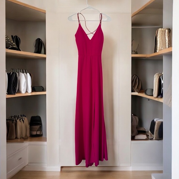 Bright Pink B. Smart Maxi Slit Dress - Picture 1 of 4